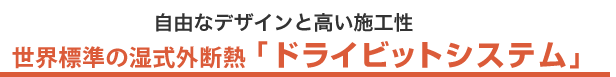 自由なデザインと高い施工性 世界標準の湿式外断熱「ドライビットシステム」